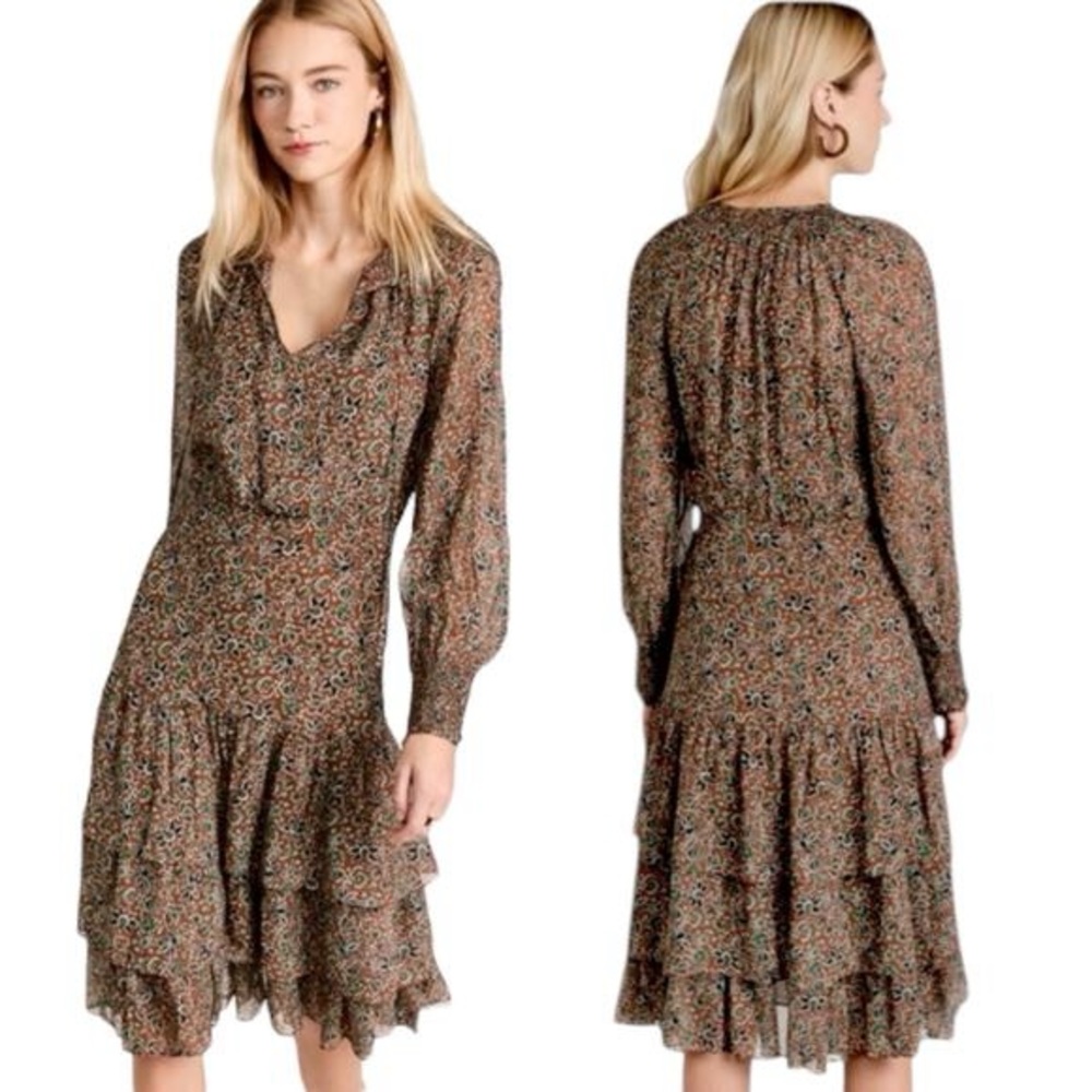 Veronica Beard Floral Long Sleeve Dress